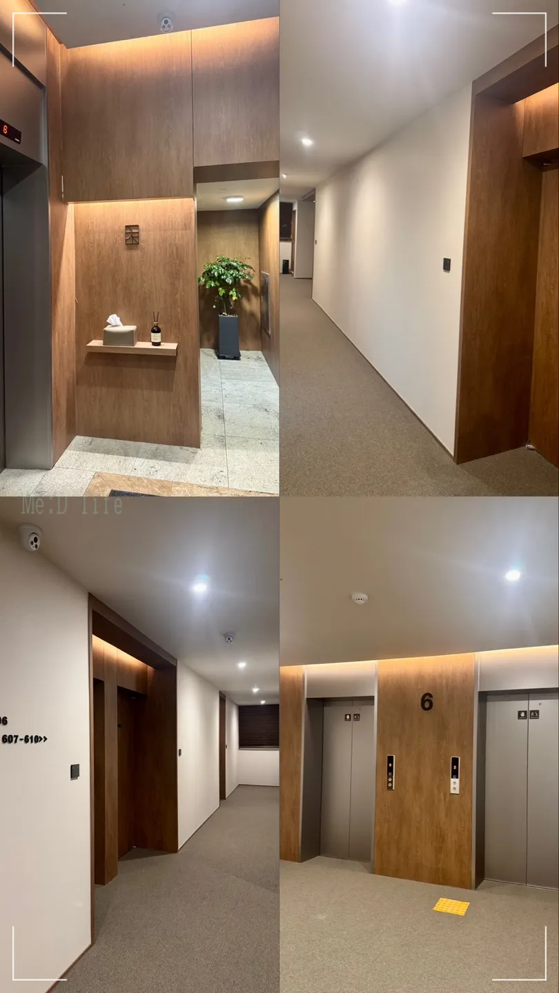 호텔이목-부산-동래-숙소-추천-원목-호텔-내부-엘레베이터-복도