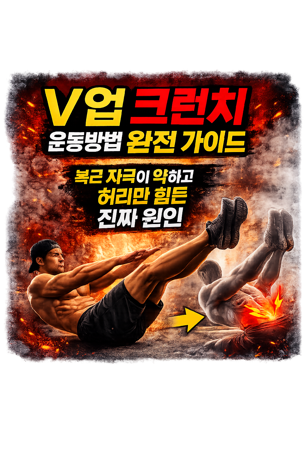 V업 크런치 운동방법 완전 가이드: 복근 자극이 약하고 허리만 힘든 진짜 원인