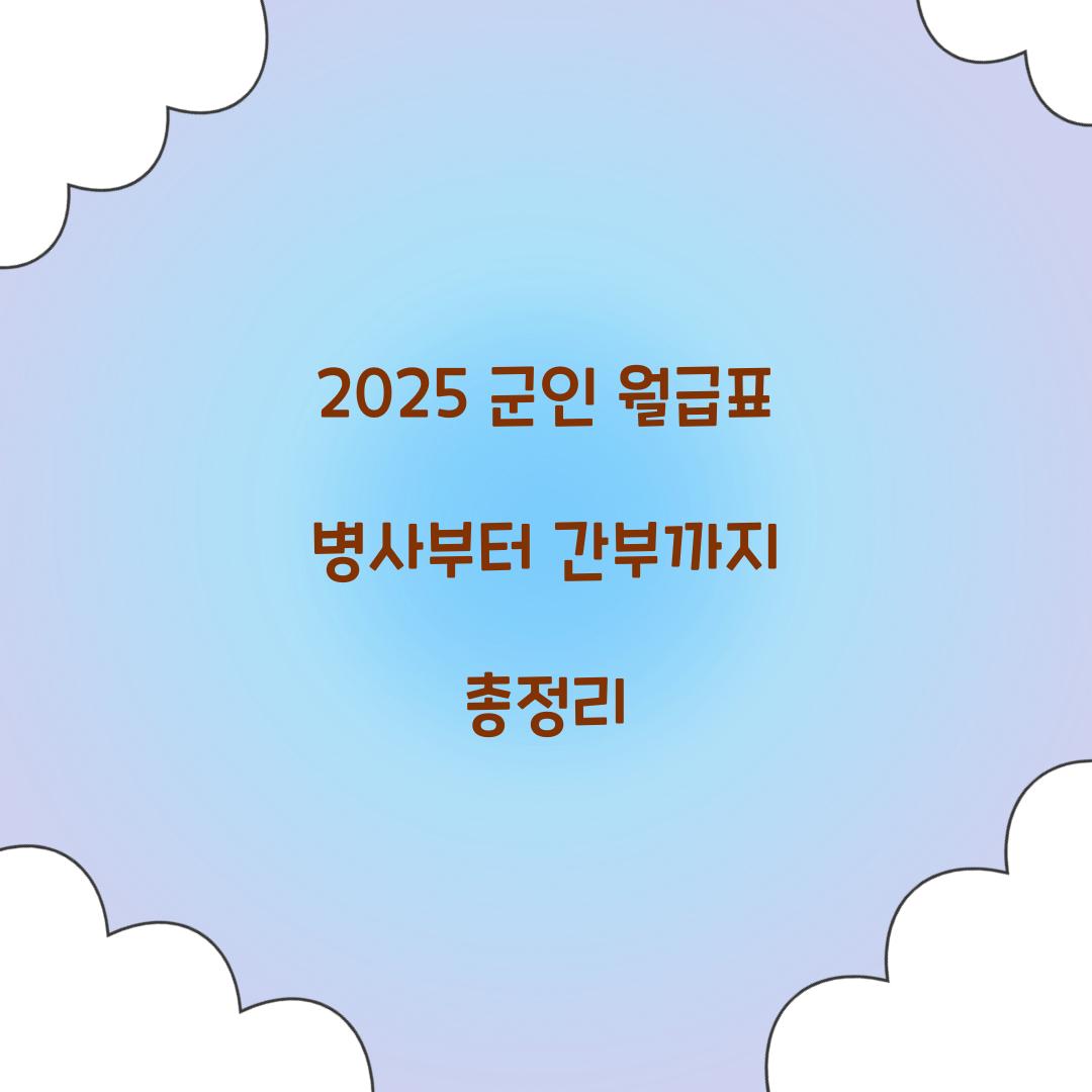 군인 월급표