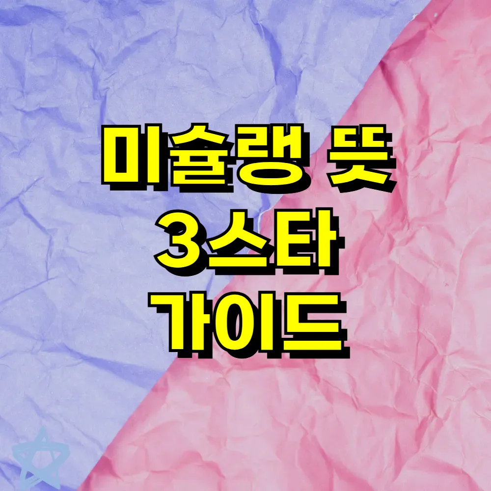 미슐랭 뜻 3스타 가이드