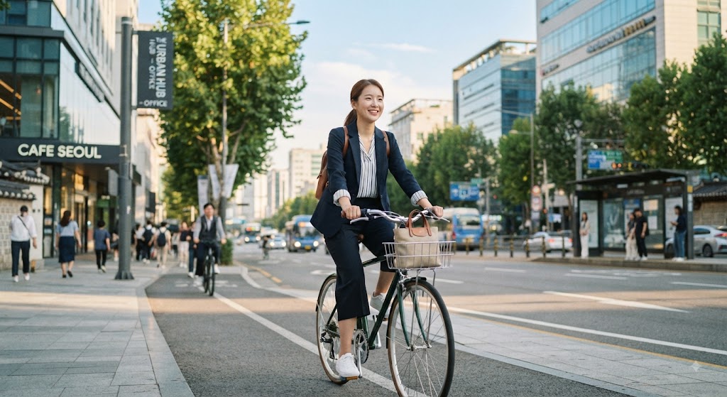 자전거로 출근해서 에코마일리지 쌓기