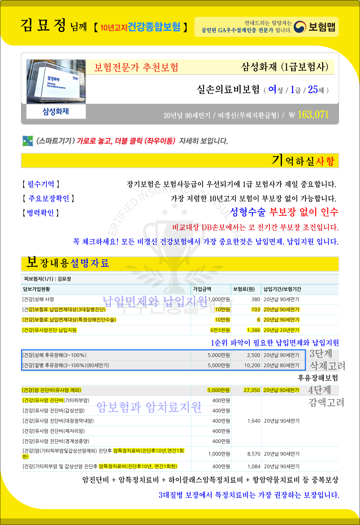 03_2_김묘정님_추천보험_종합보험_납입면제와납입지원