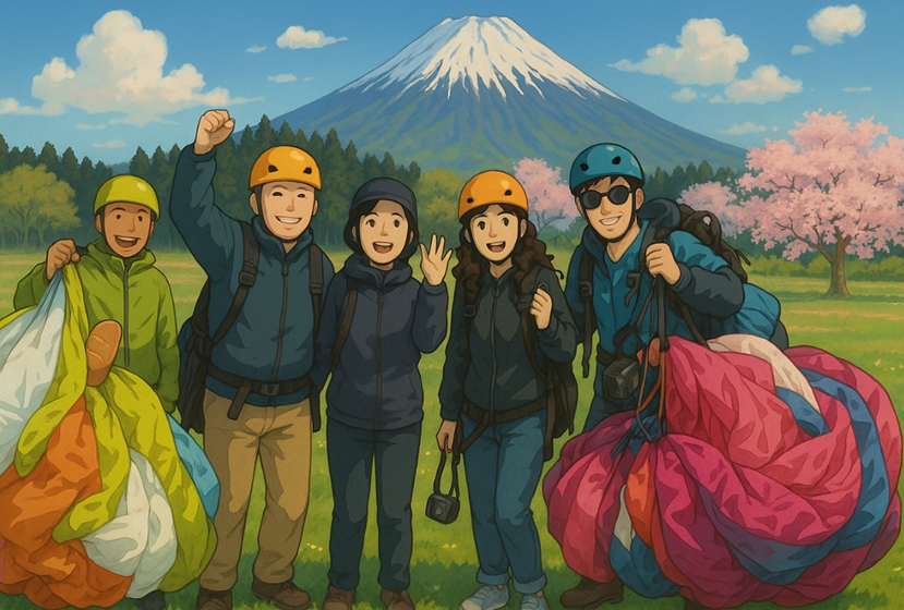 패러글라이딩 착지 후