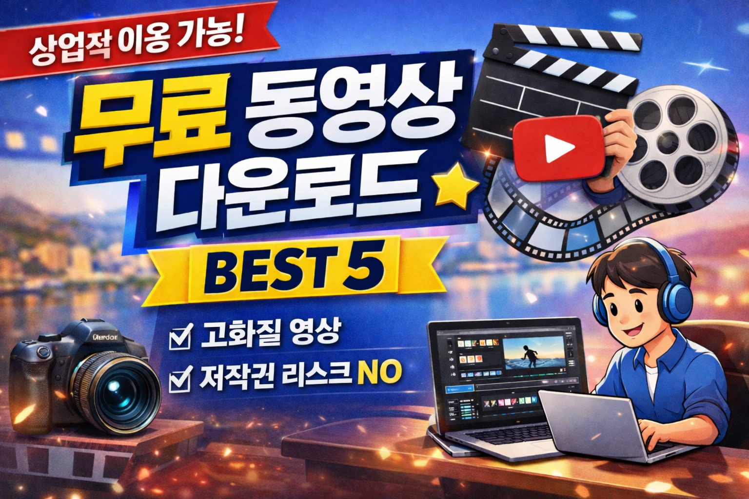 무료 동영상 다운로드 사이트 총정리｜상업적 사용 가능&middot;저작권 걱정 없음