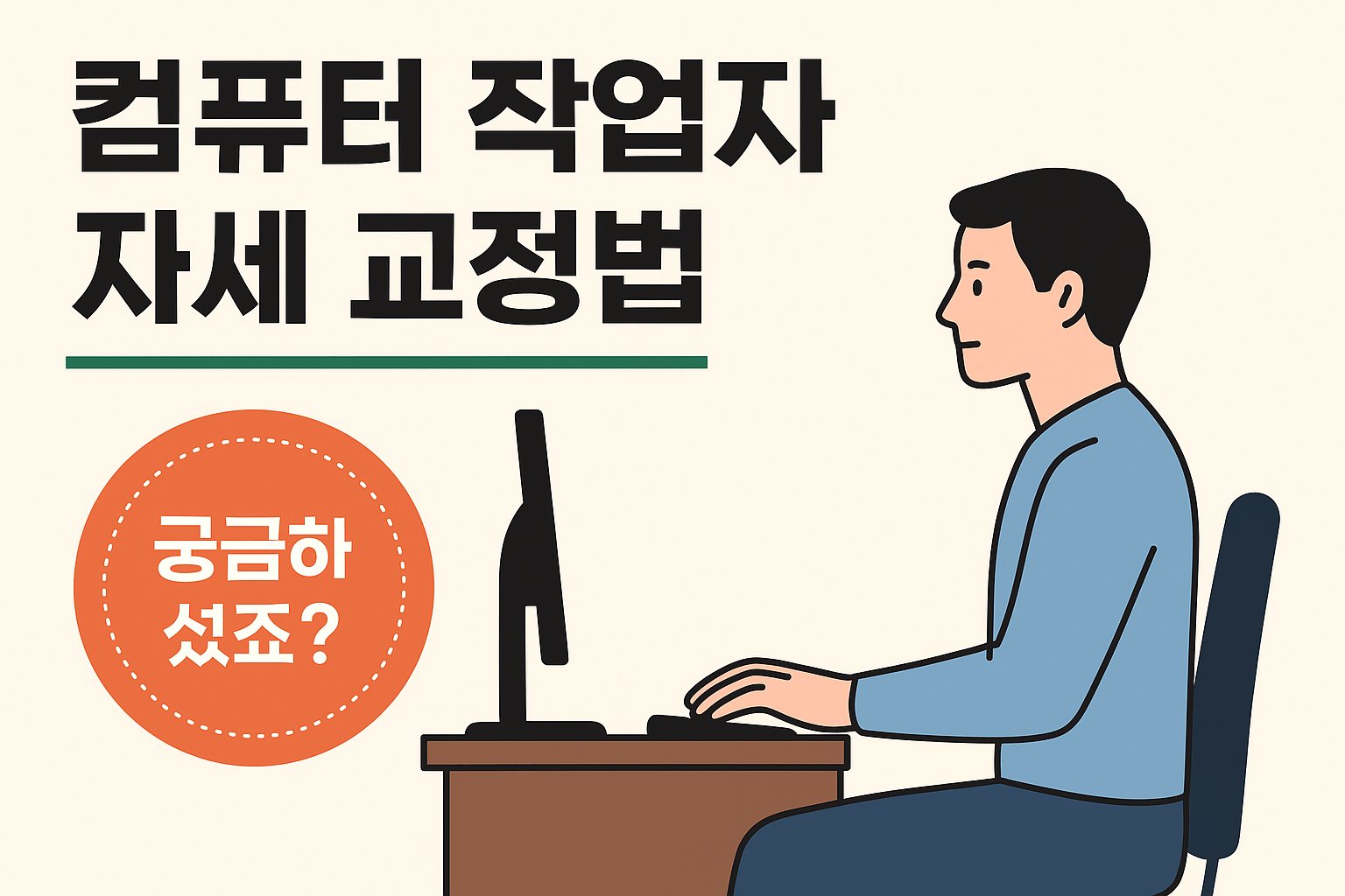 컴퓨터 작업자 자세 교정법