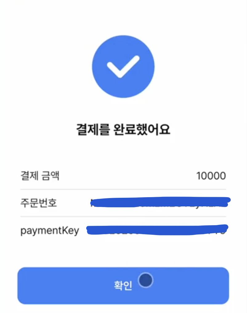 결제 승인 성공 페이지