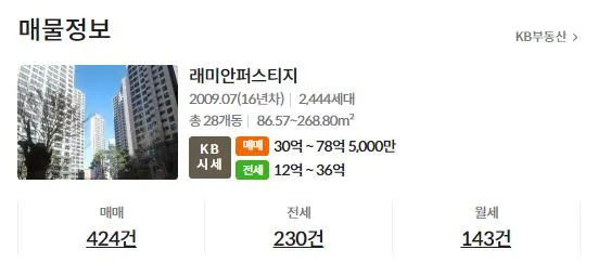 서울-최고가-아파트-래미안퍼스티지-매물-정보