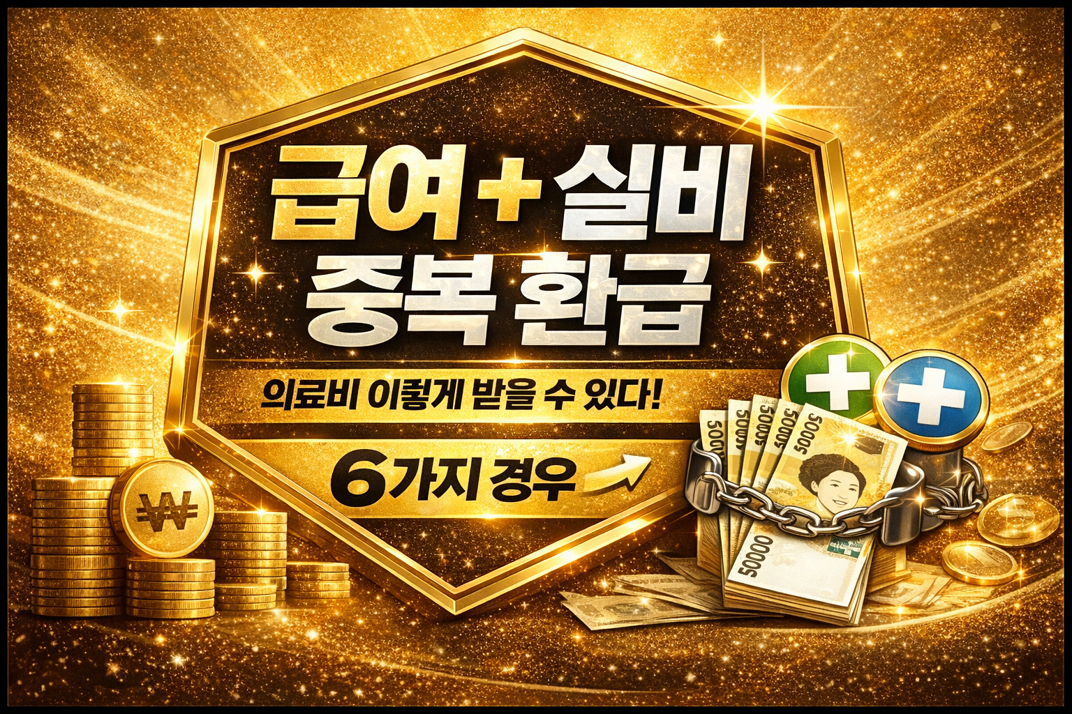 의료비 급여 실비 중복 환급 안내 썸네일, 본인부담금 돌려받는 6가지 경우와 환급 구조 정리 medical expense double refund guide