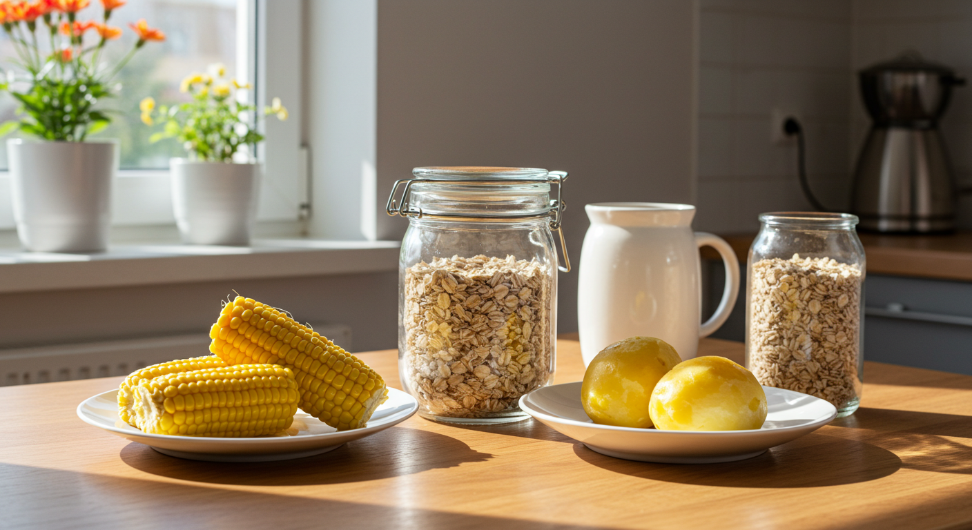 저탄고섬 식단, 귀리, 옥수수, 감자