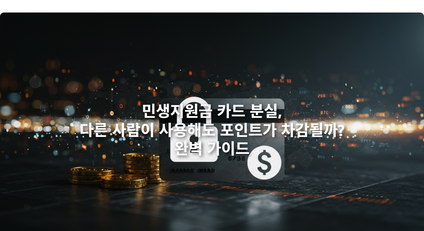 민생지원금 카드 분실, 다른 사람이 사용해도 포인트가 차감될까?