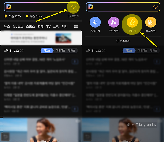 다음-꽃검색-방법