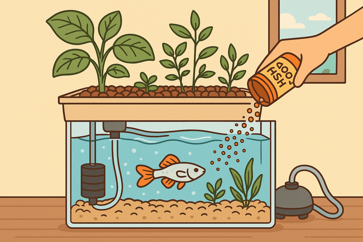 작은 수조에서도 물고기를 안전하게 키우는 아쿠아포닉스 관리법