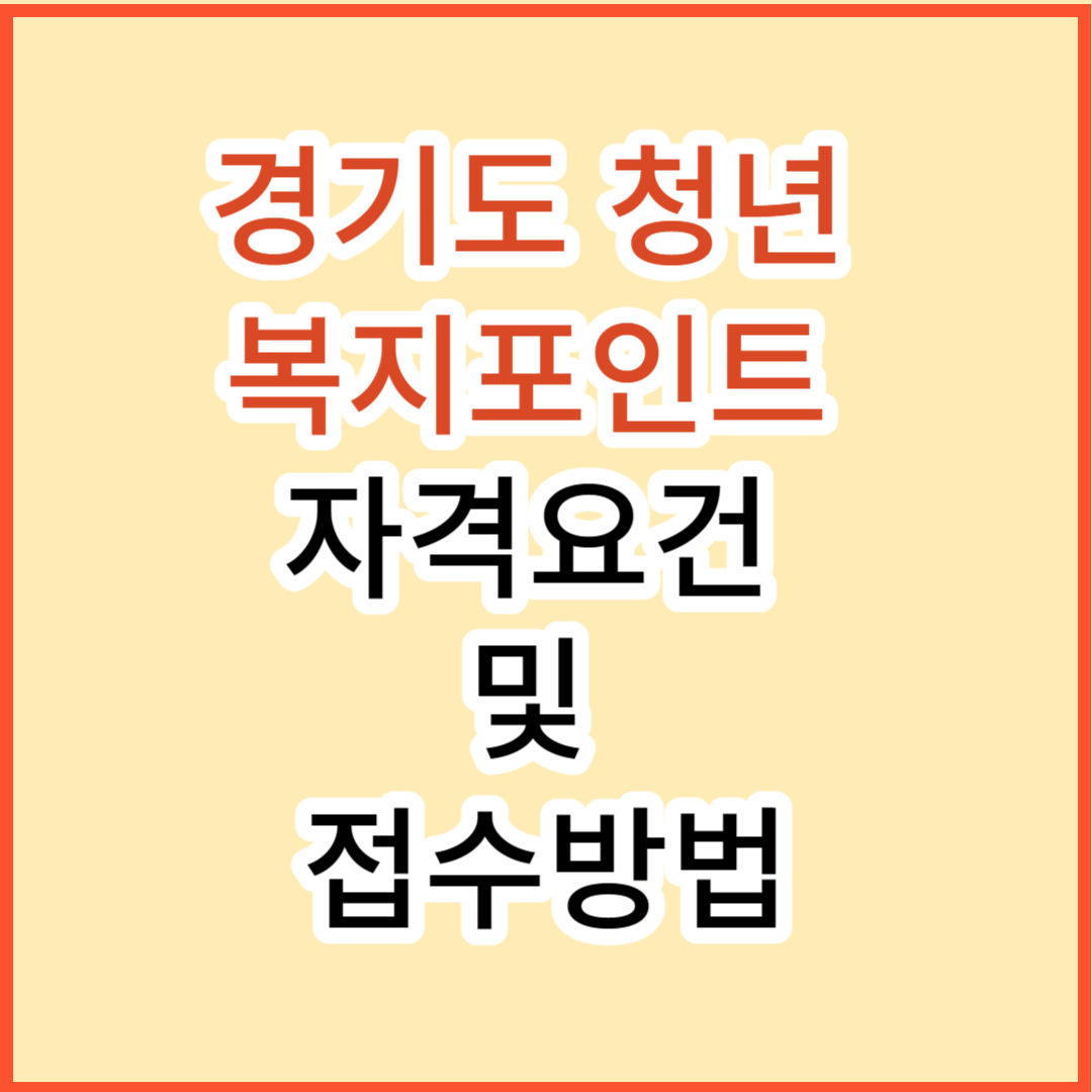 경기도 청년 복지포인트