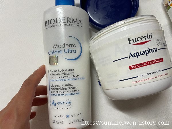 바이오더마 로션과 유세린 아쿠아퍼