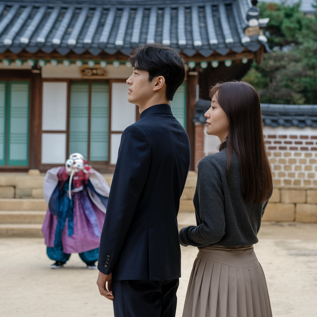 쥐띠 남녀가 2025년 운세를 보러가고 있는 모습