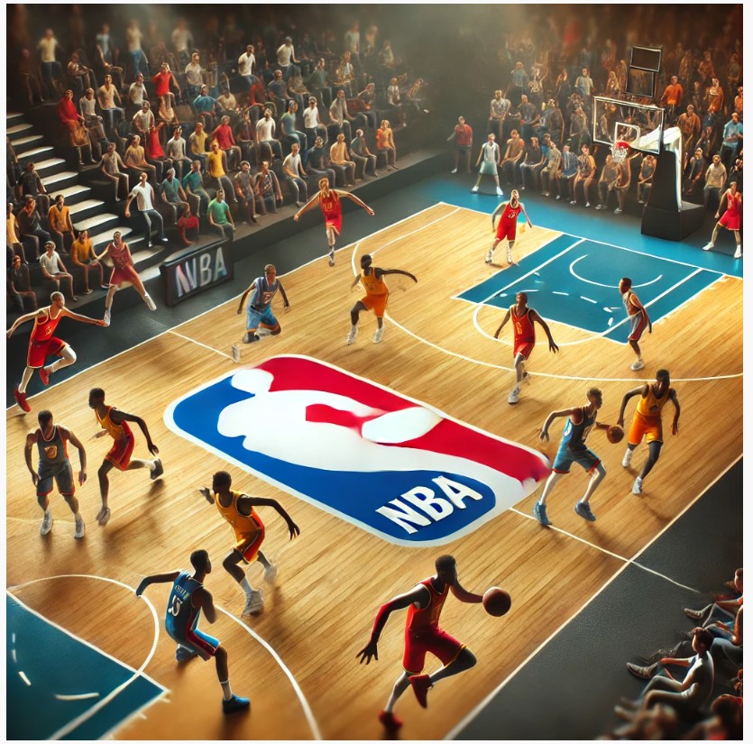 실내 농구장, 여러명의 선수들