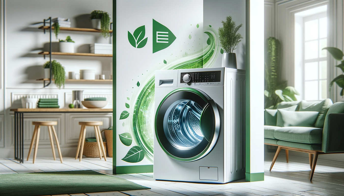 Energy-efficient washing machine in a modern home