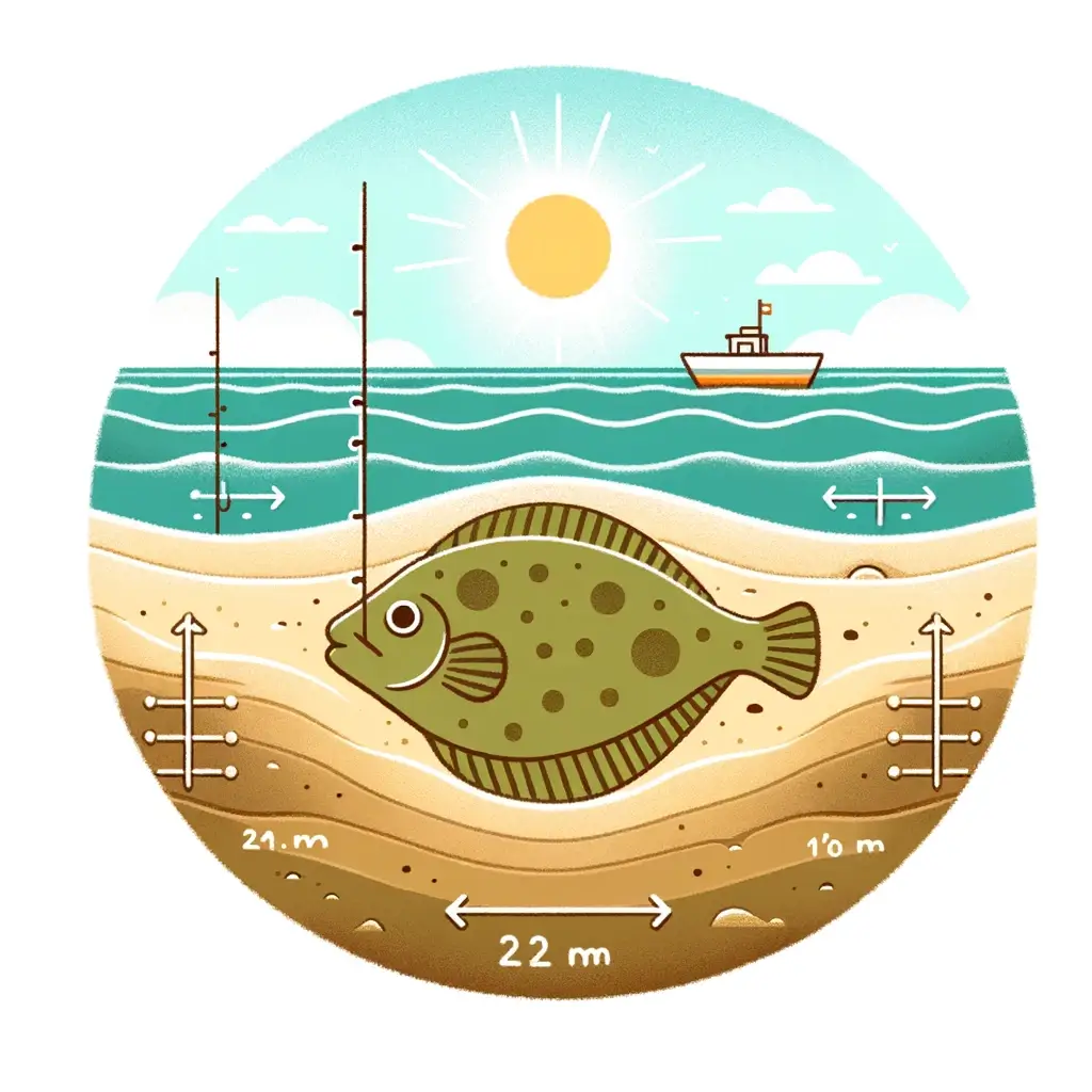 도다리 낚시를 위한 최적의 포인트와 수심 설명 이미지