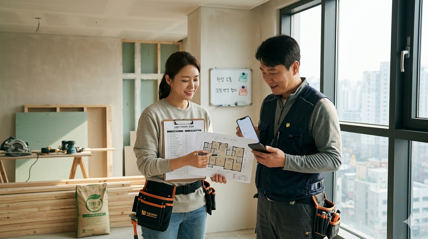 반셀프 인테리어, 작업자와 부딪히지 않고 진행하는 법