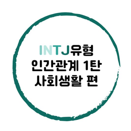 INTJ유형 사회생활 이야기