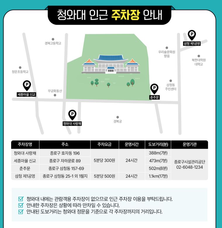 청와대 인근 주차장