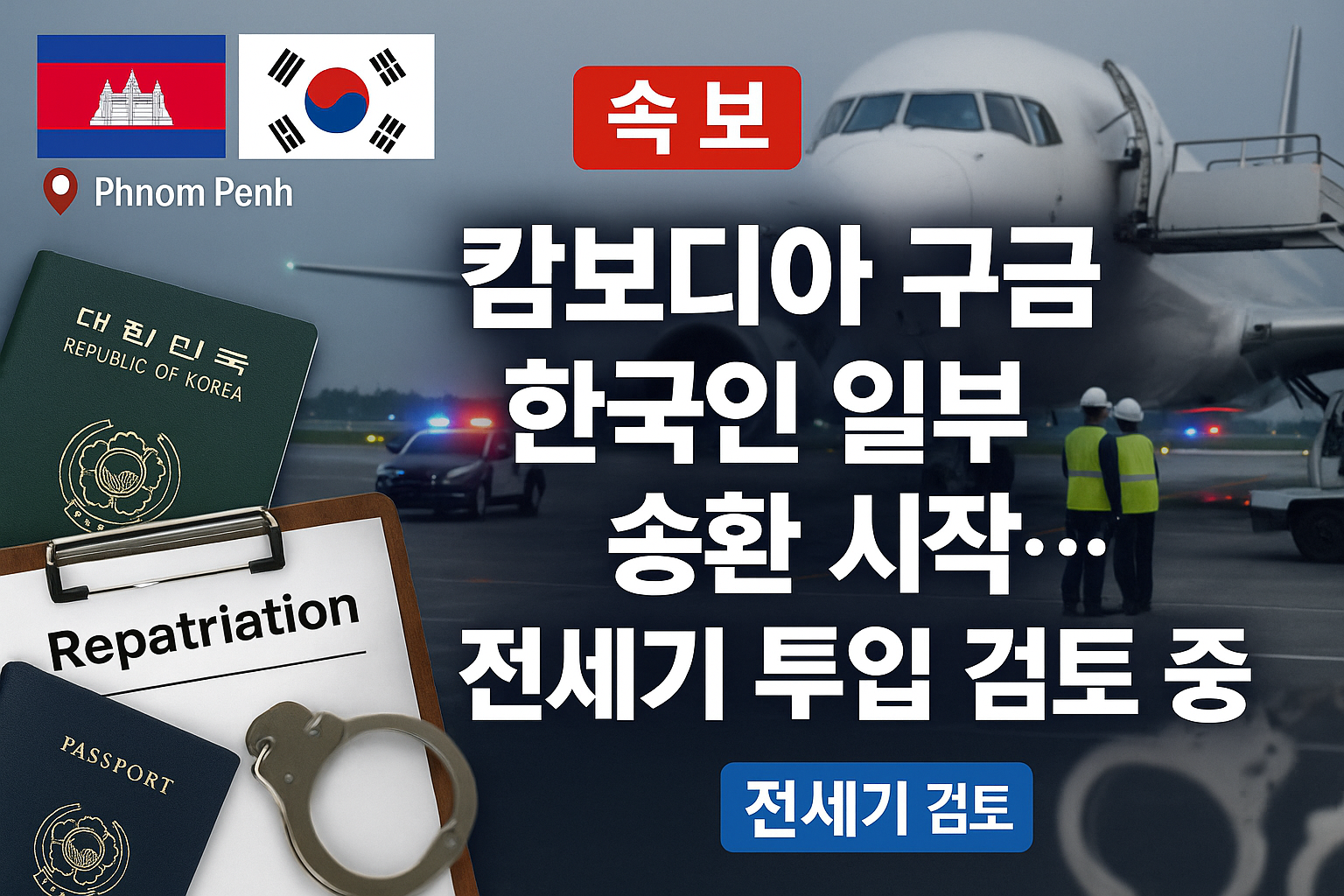 캄보디아 구금 한국인 송환 60여명 전원 새벽 출발