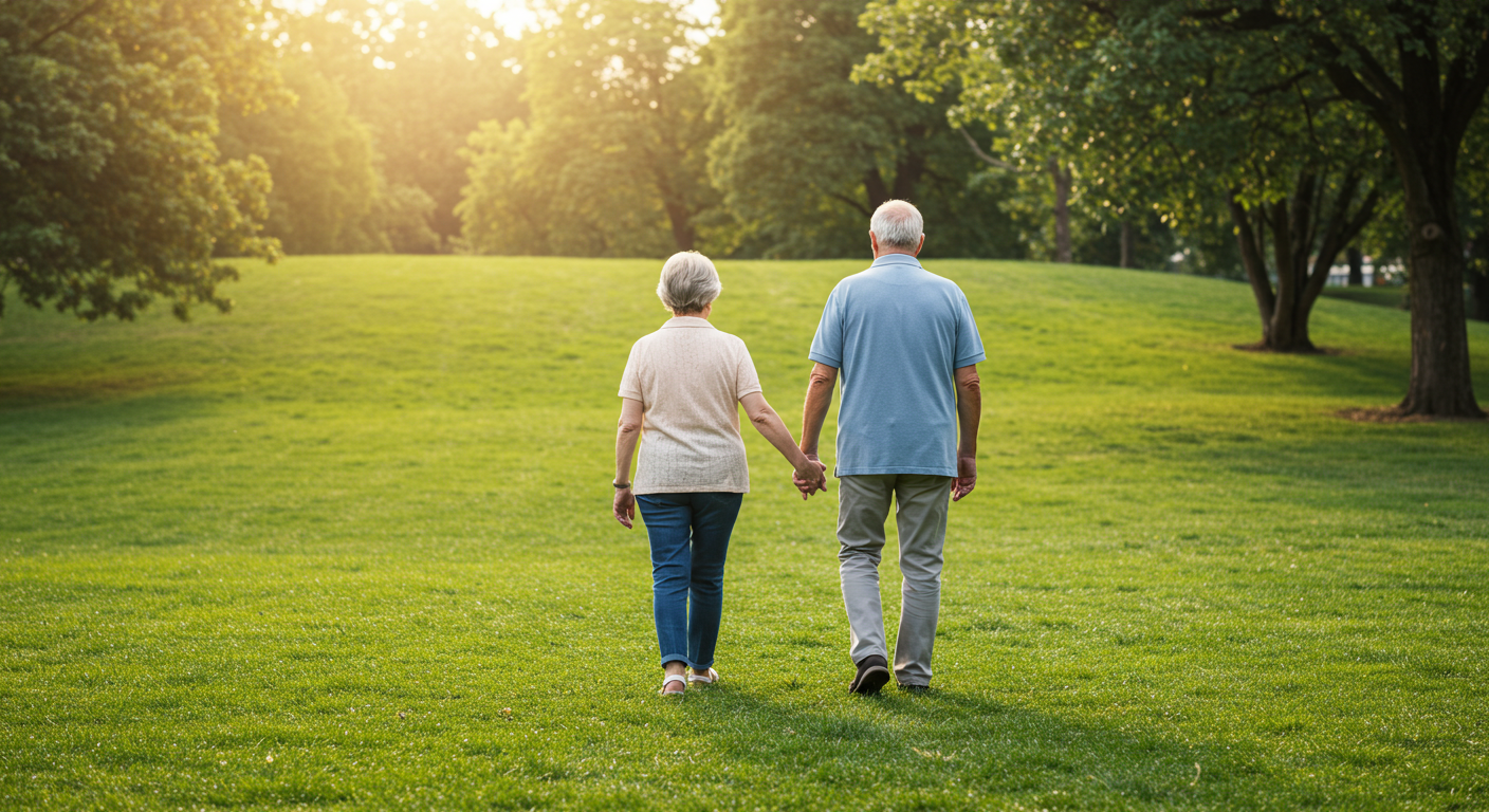노부부의 건강한 산책