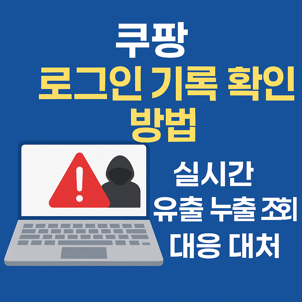 쿠팡 로그인 기록 확인 방법 실시간 유출 누출 조회 대응 대처