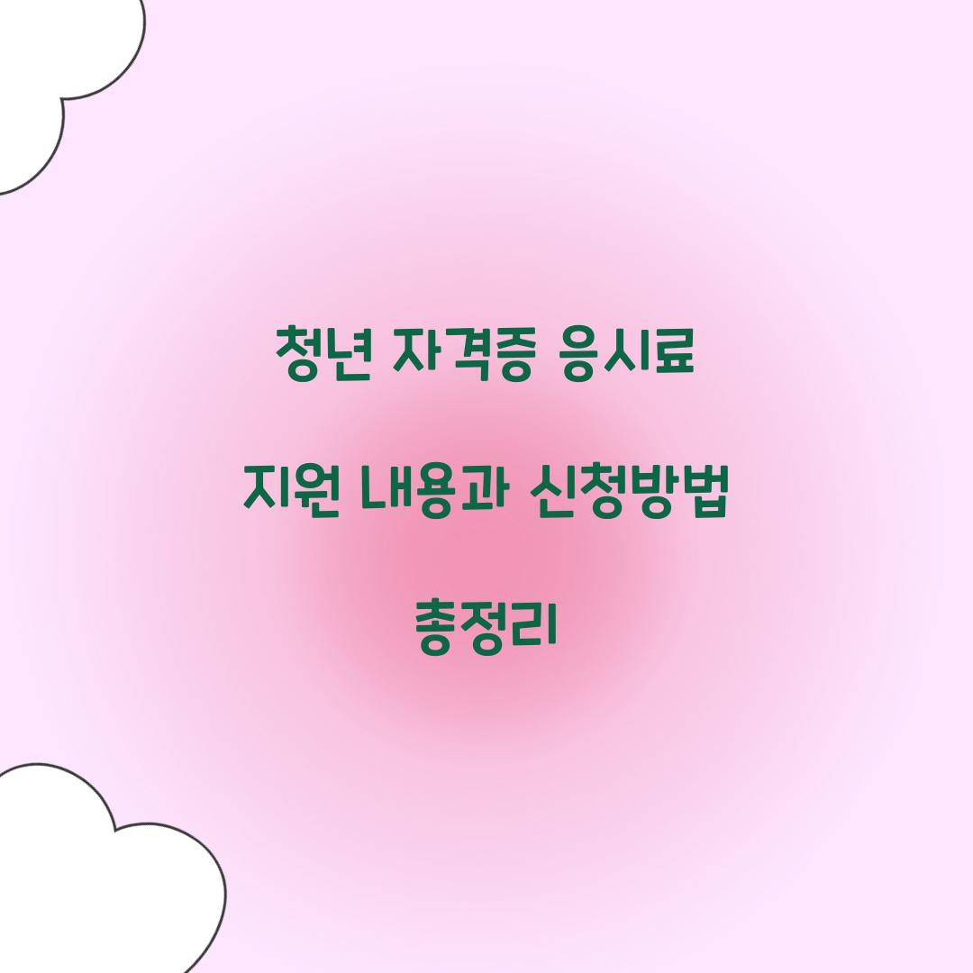 청년 자격증 응시료 지원