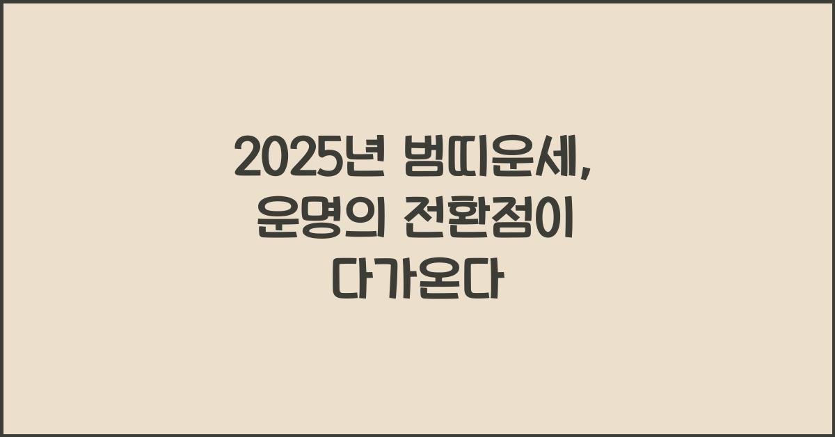 2025년 범띠운세