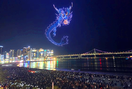 부산 광안리 드론 라이트 쇼