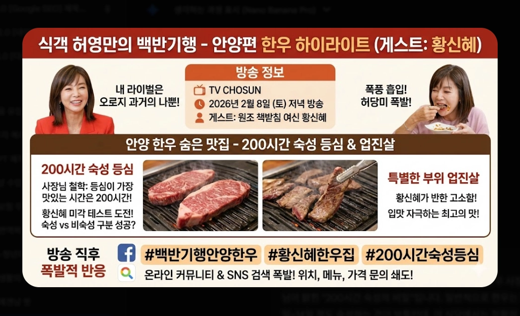 안양 한우 맛집 [백반기행 2026] 숙성 등심 및 보양수육전골 진짜 맛집 5곳
