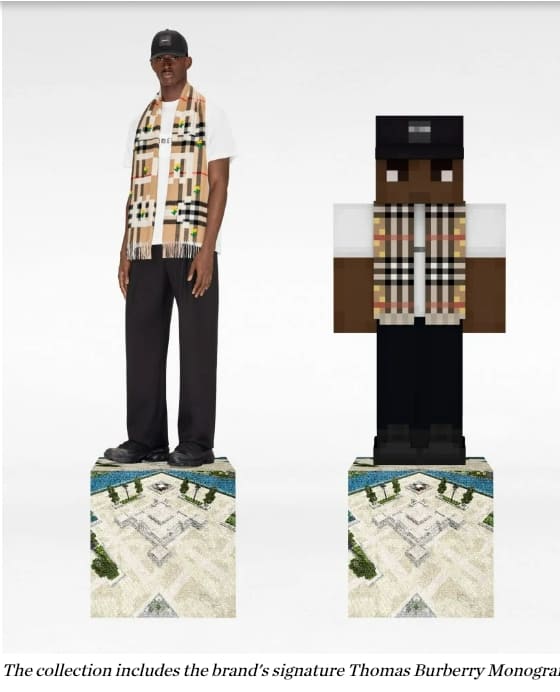 버버리, 비디오 게임 마인크래프트로 디지털 의류 출시 VIDEO: Burberry releases digital clothing collection "for the modern explorer" in video game Minecraft