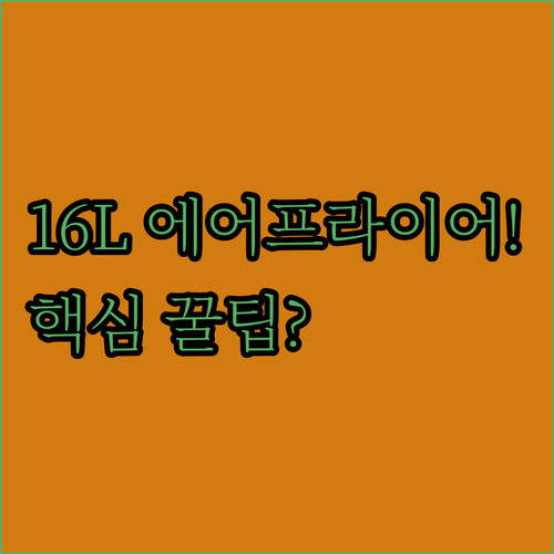 16L 대용량 에어프라이어 추천 5종..
