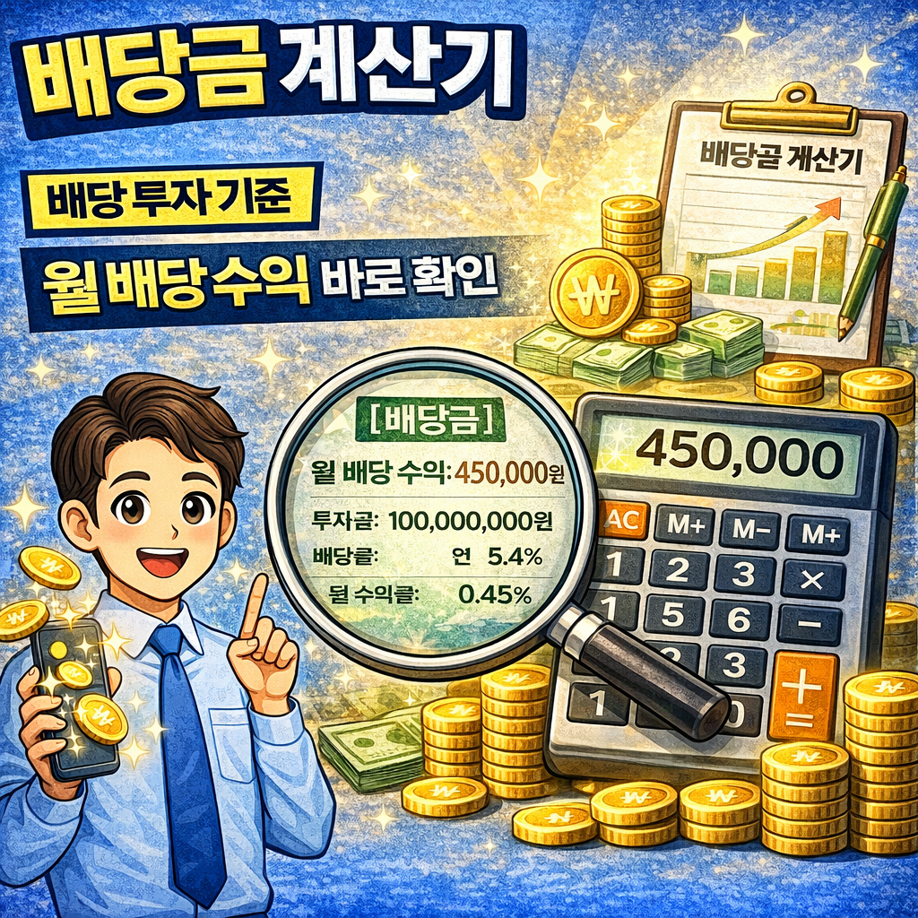 배당금 계산기 배당 투자 기준｜월 배당 수익 바로 확인
