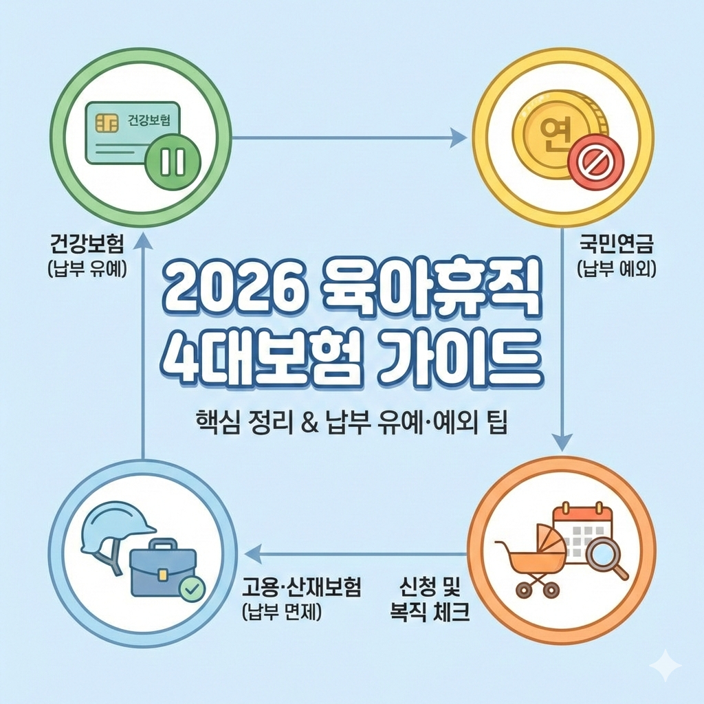 2026년 육아휴직 건강보험료 납부 유예 신청과 국민연금 처리 가이드