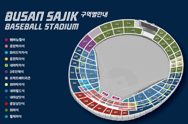 사직야구장 좌석배치도