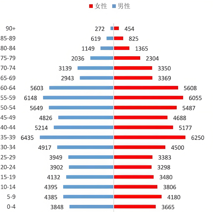 중국연령별인구그래프