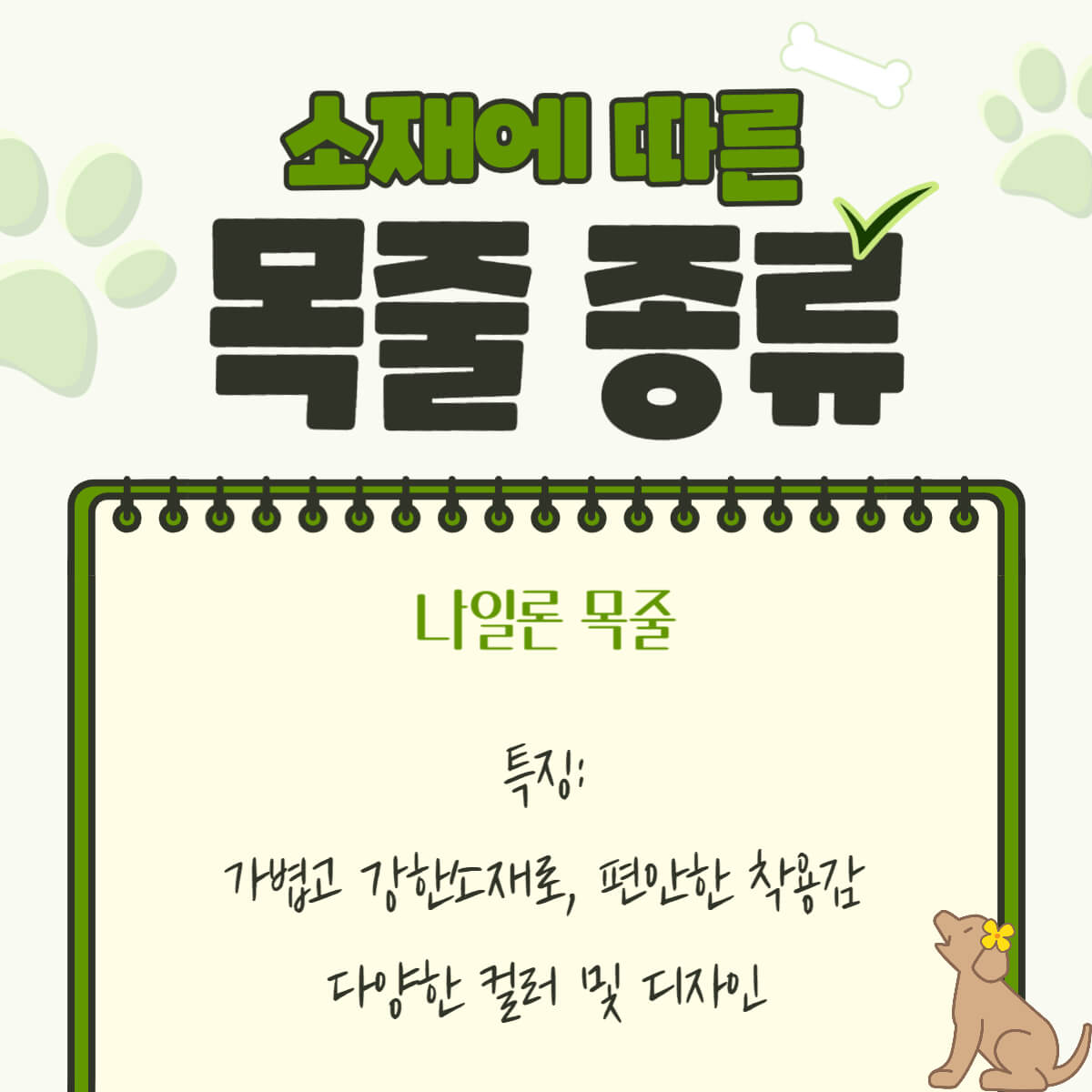 강아지 반려견 목줄 종류 특징 추천