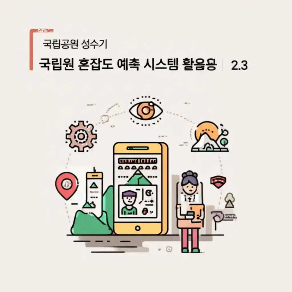 성수기 국립공원 혼잡도 예측 시스템 화면으로, 방문객 분산 정보를 제공합니다.