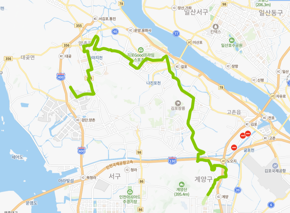 김포-인천-81-1번-버스-노선-지도