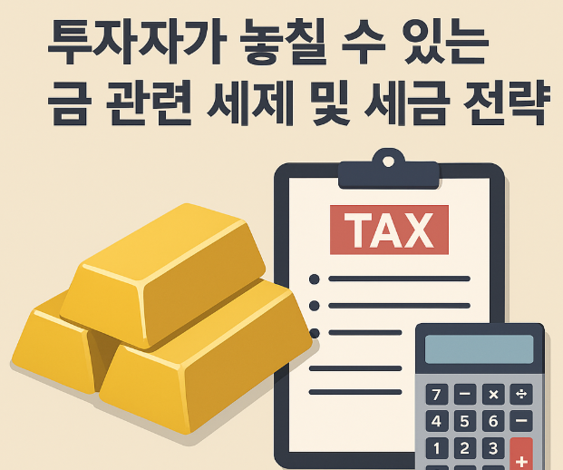투자자가 놓칠 수 있는 금 관련 세제 및 세금 전략