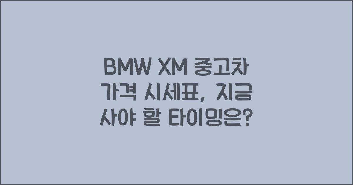 BMW XM 중고차 가격 시세표