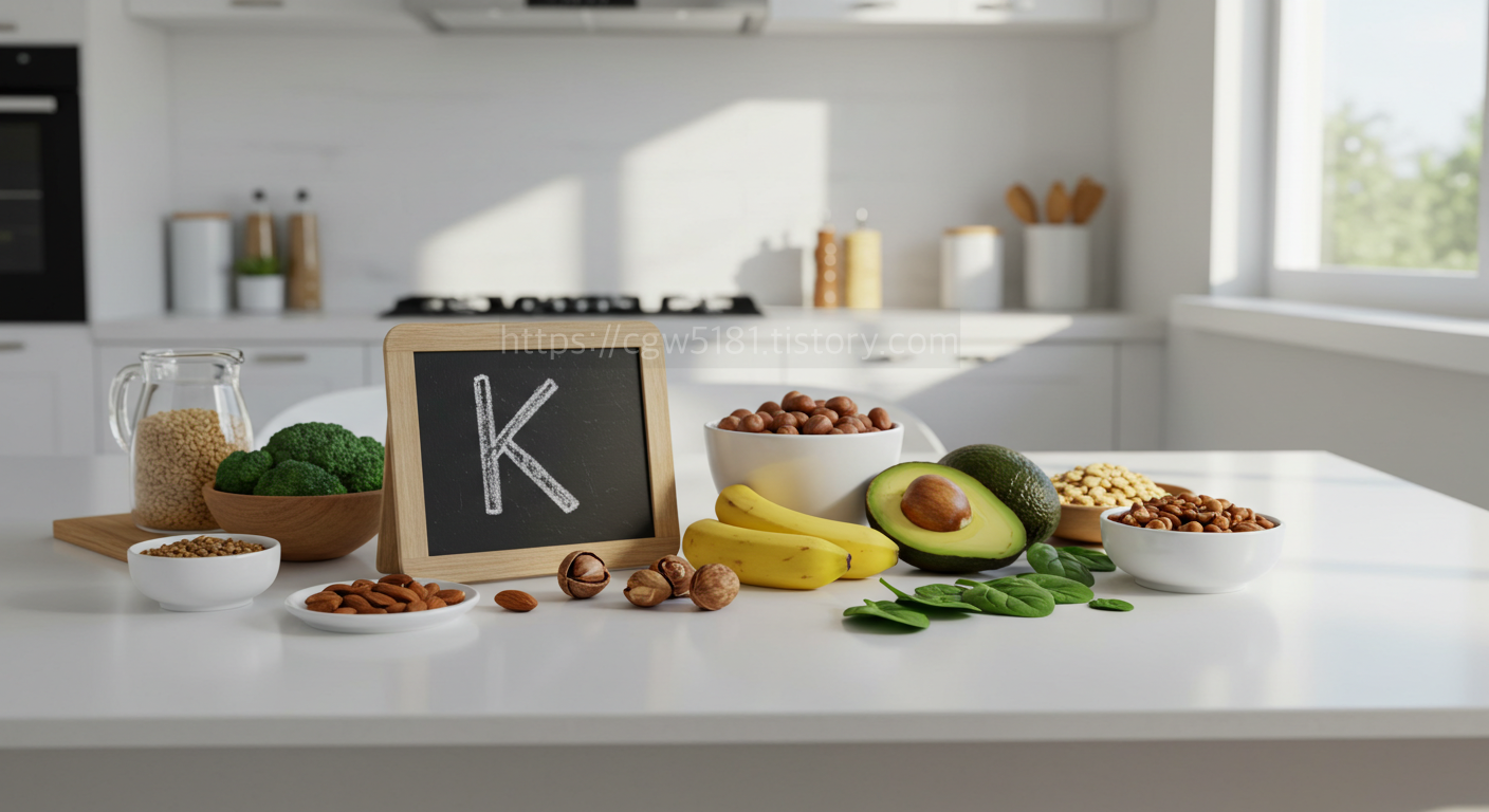 칼륨이 풍부한 다양한 음식들