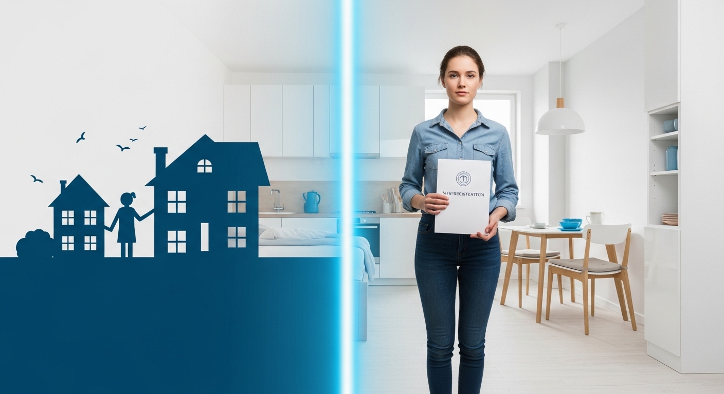 하나의그림과하나의사진이있다. 세대분리를 나타내고있다