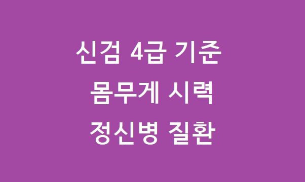 신검 4급 기준