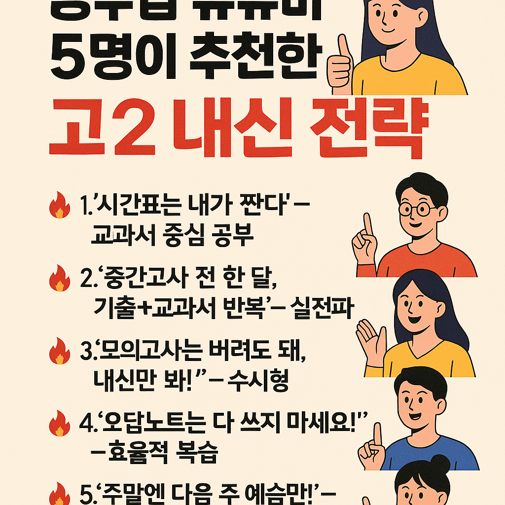 고2 내신? 유튜버들이 알려주는 현실 전략 5가지!