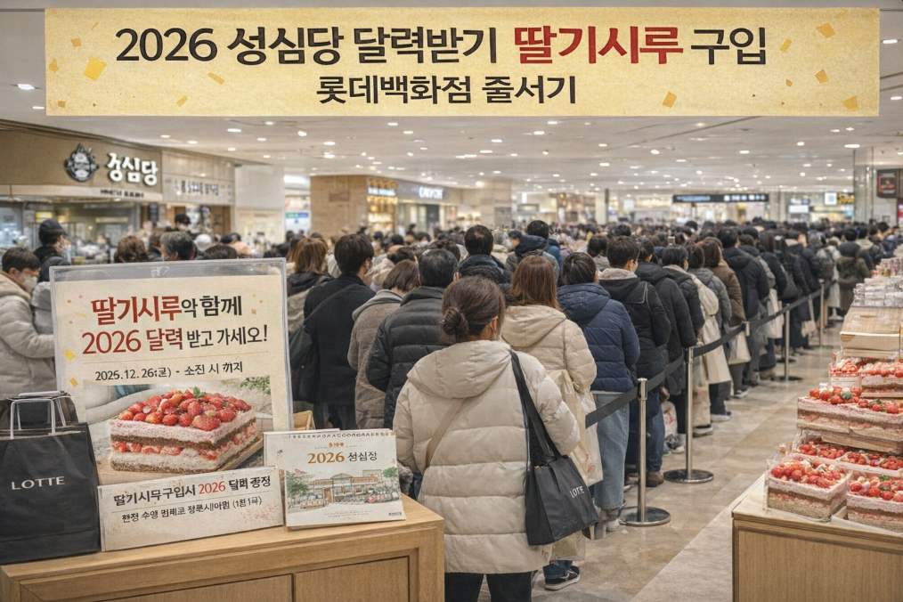 2026 성심당 달력 딸기시루 롯데백화점 줄서기 완벽 공략법