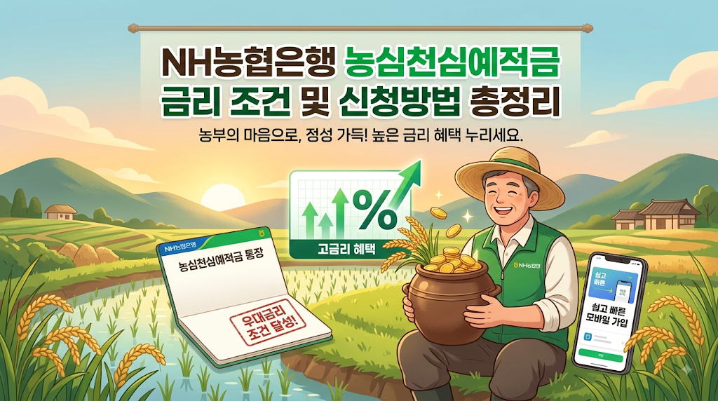 NH농협은행 농심천심예적금 금리 조건 및 신청방법 총정리
