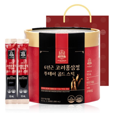 22년 추석 선물세트 : 고려홍삼중앙회 6년근 고려홍삼정 투데이 골드 스틱 + 쇼핑백
